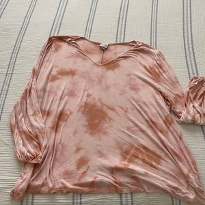 Pink and orange tie dye long sleeved shirt